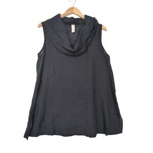 Chalet Cowl Neck Linen Top Womens‎ S Black Minimalist Capsule Quiet Luxury